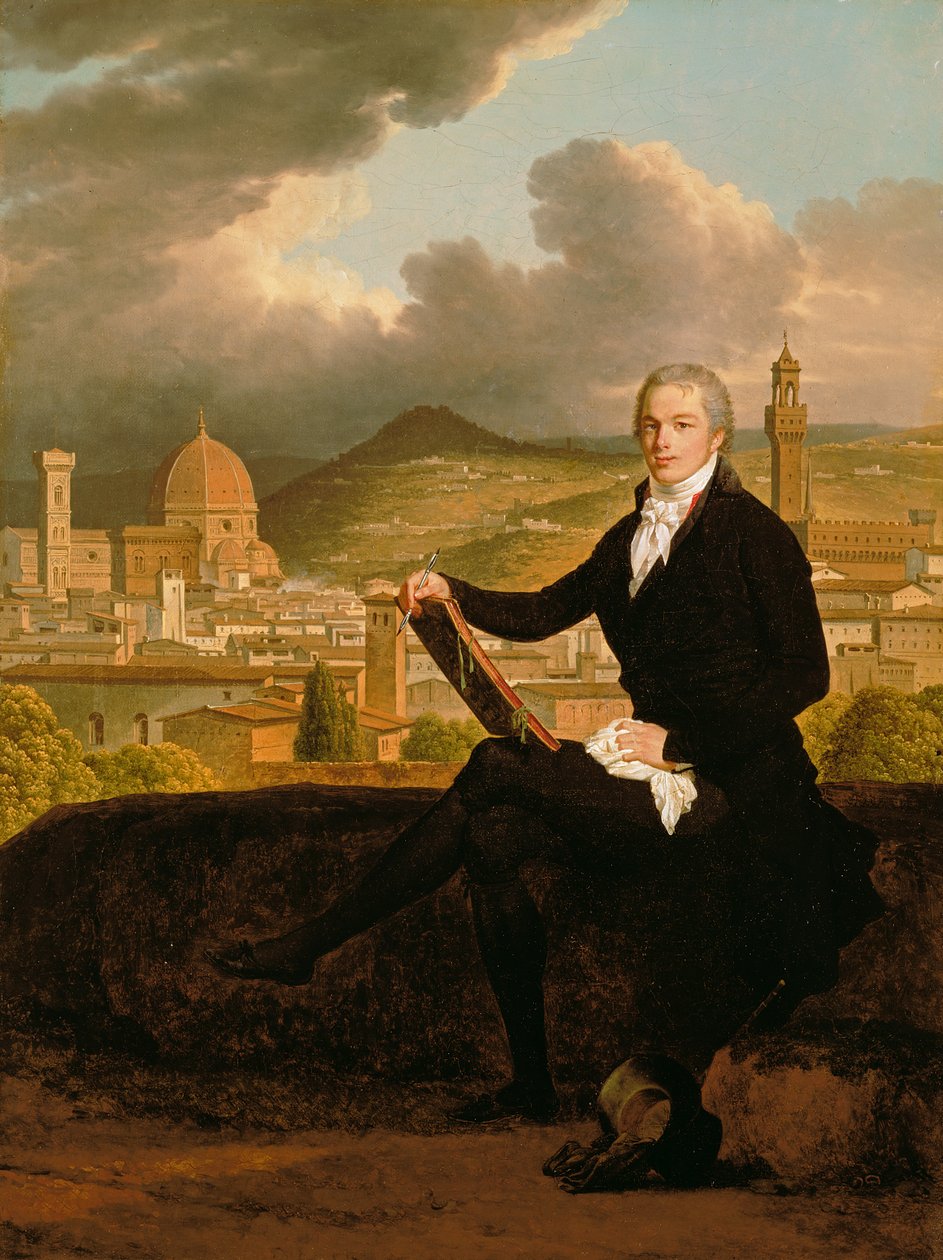 Artist in an Italian City by English School