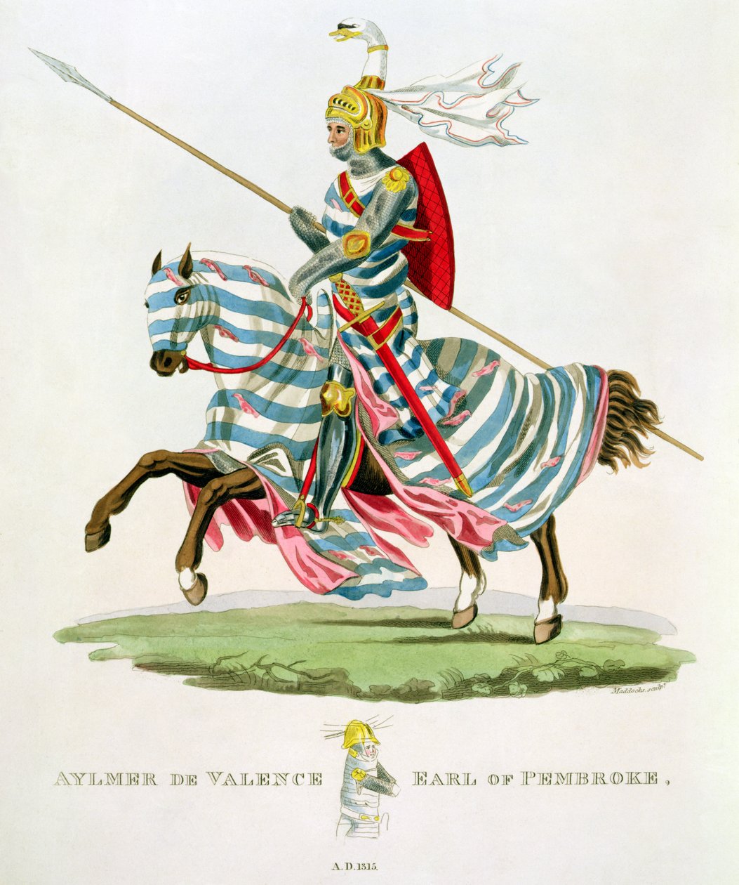 Aylmer de Valence, Earl of Pembroke (1265-1324), 1315, engraved by W. Maddocks, from 