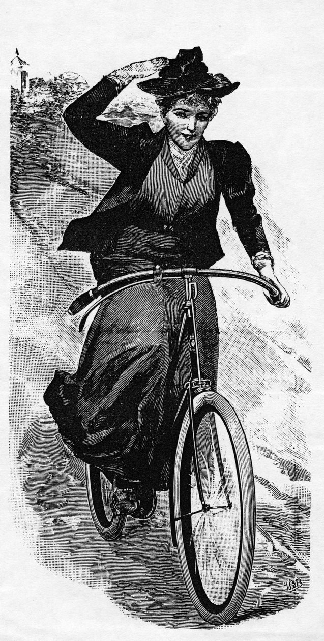 Bicycling Downhill by English School