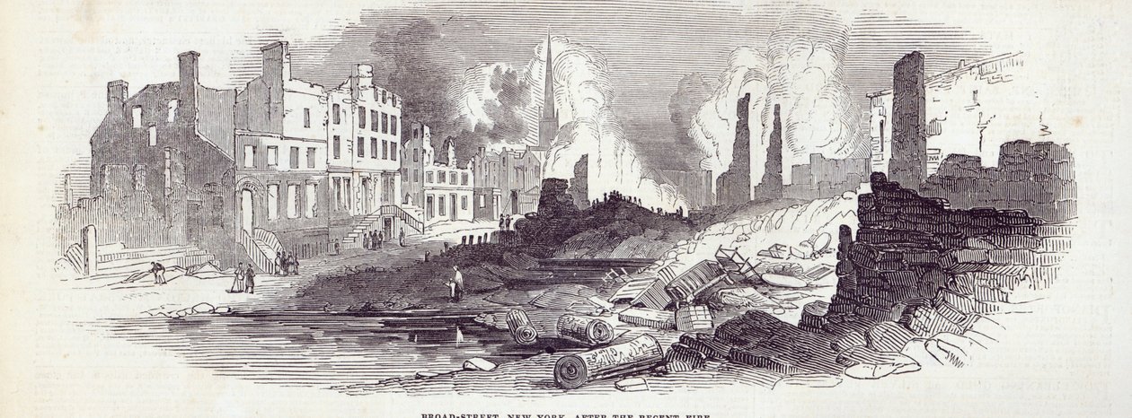 Broad-Street, New York, after the Recent Fire, from 