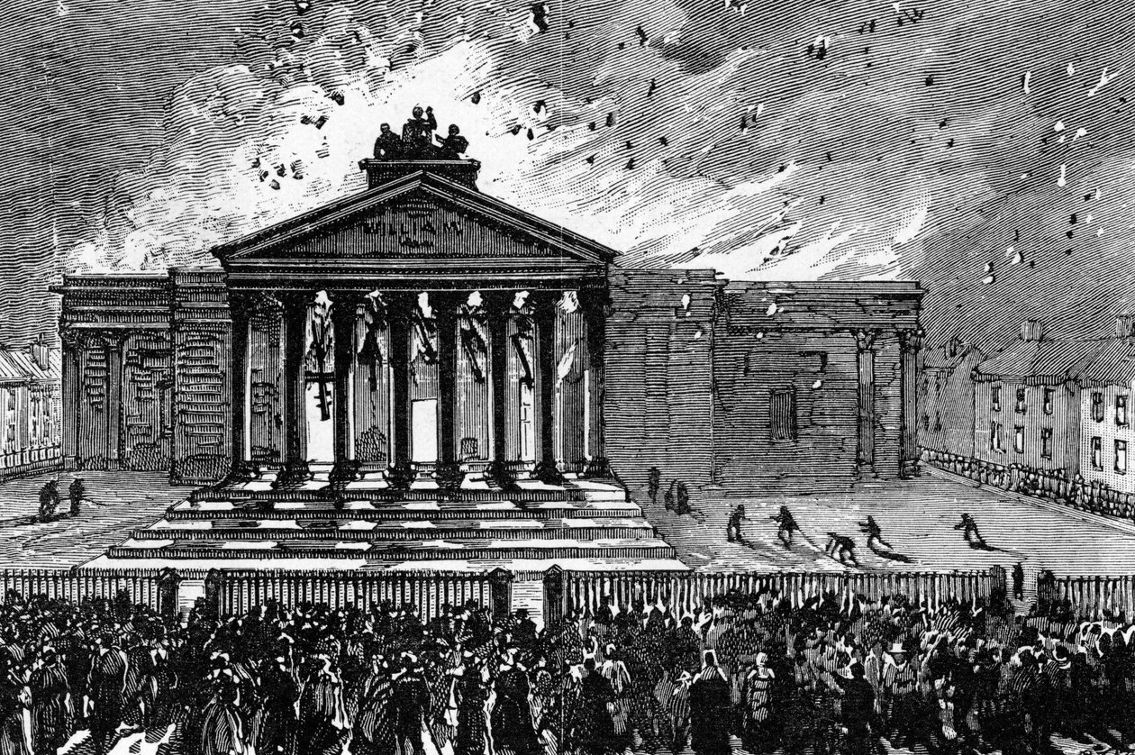 Burning of the Court-House at Cork by English School