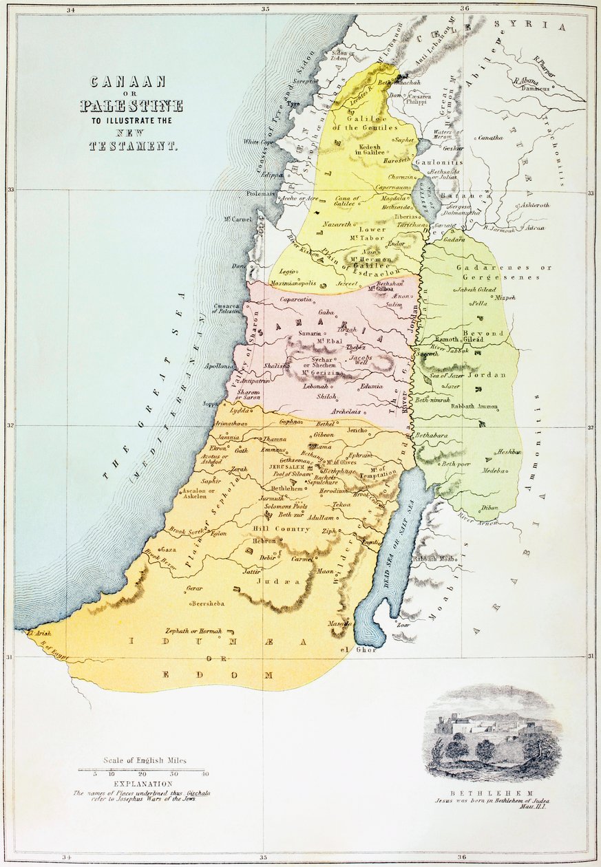 Canaan, or Palestine at the time of the New Testament by English School