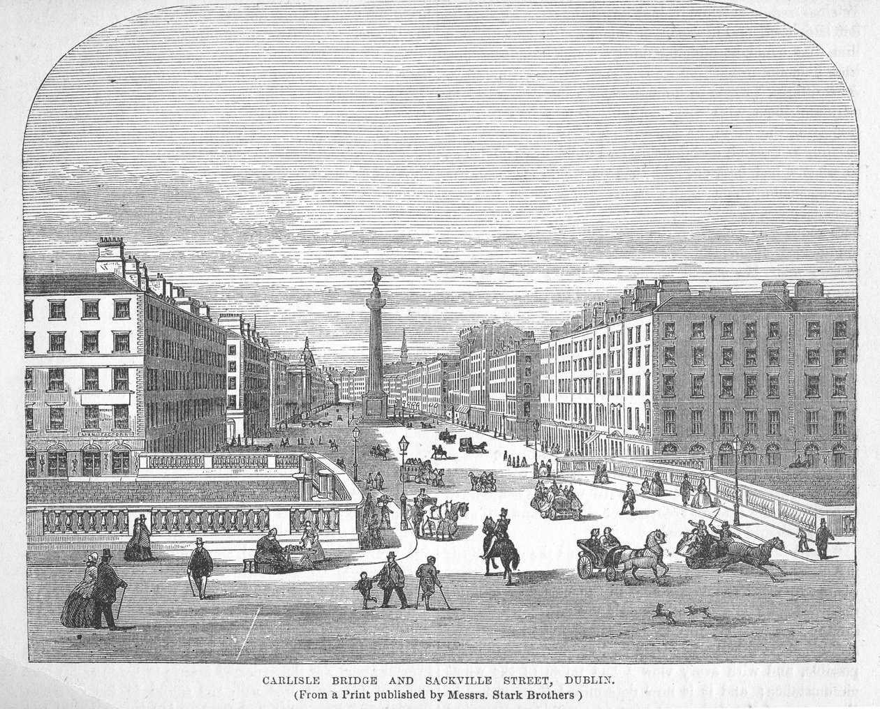 Carlisle Bridge and Sackville Street, Dublin by English School