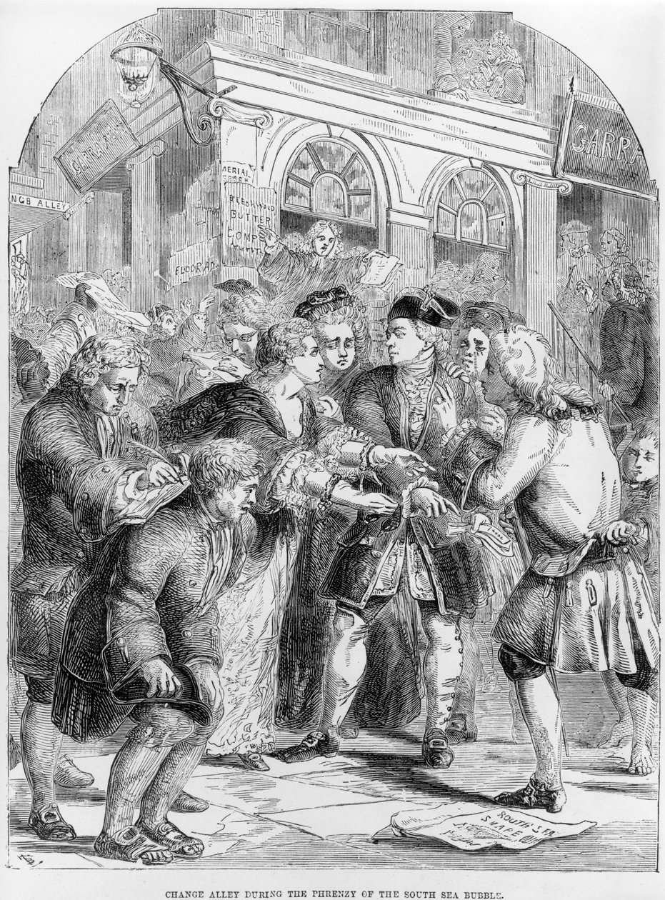 Change Alley During the Frenzy of the South Sea Bubble by English School