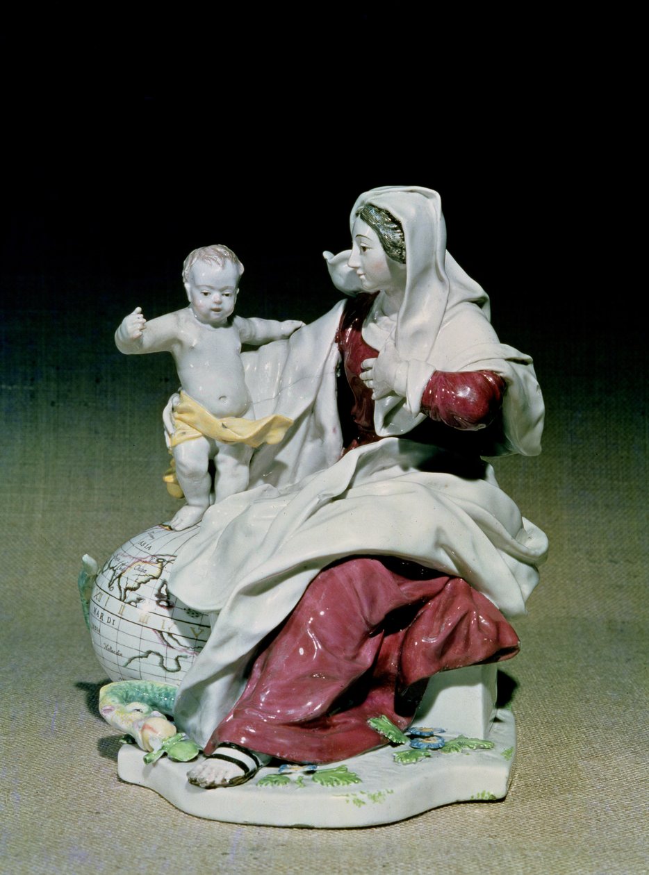 Chelsea figure of Madonna and Child, Red Anchor period, c.1755 by English School