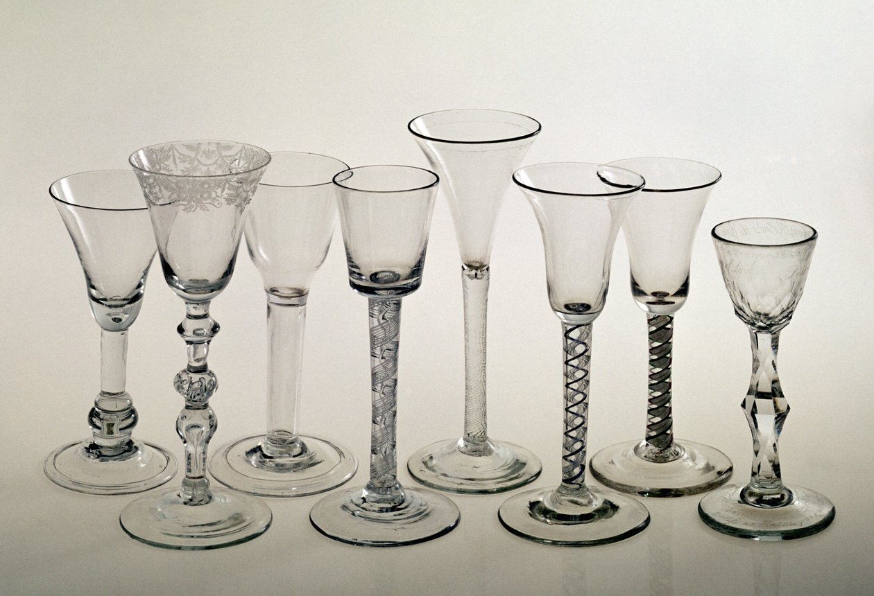 Collection of Wine Glasses by English School