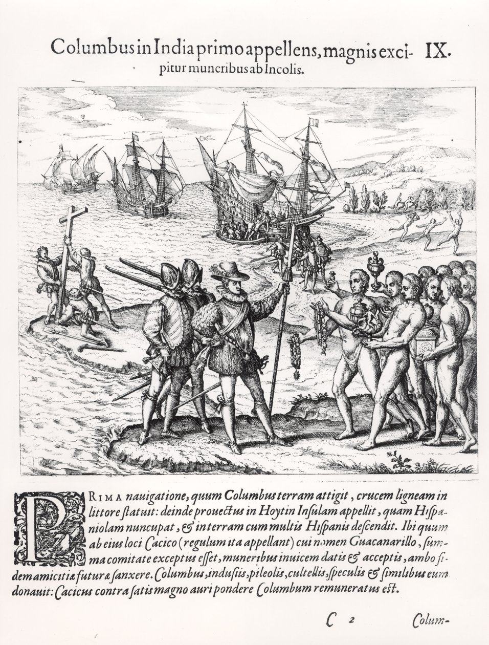 Columbus in What Was First Called India, Welcomed by the Indians with Gifts by English School