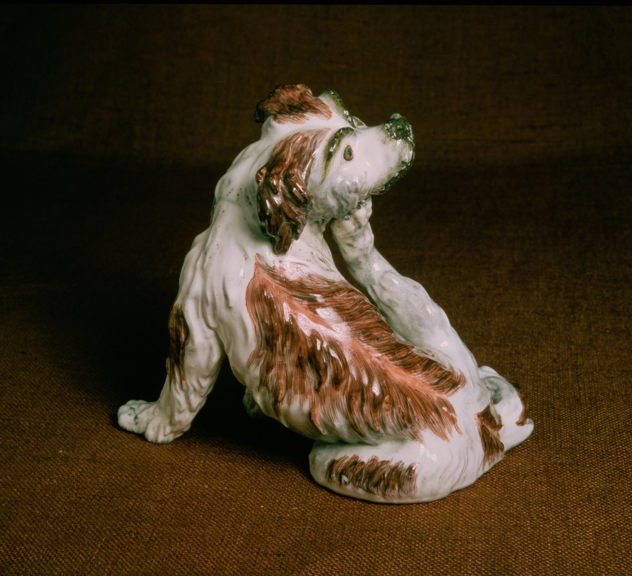 Derby figure of a King Charles spaniel, Chelsea-Derby period, c.1780 by English School