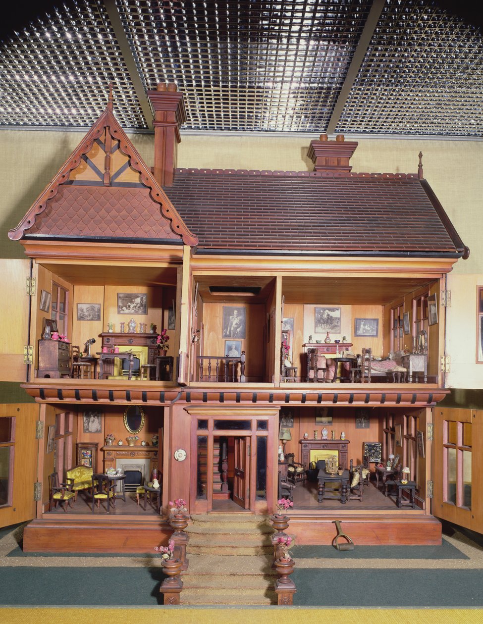 Dolls house purchased and furnished by Queen Mary, made by Ascroits of Liverpool by English School