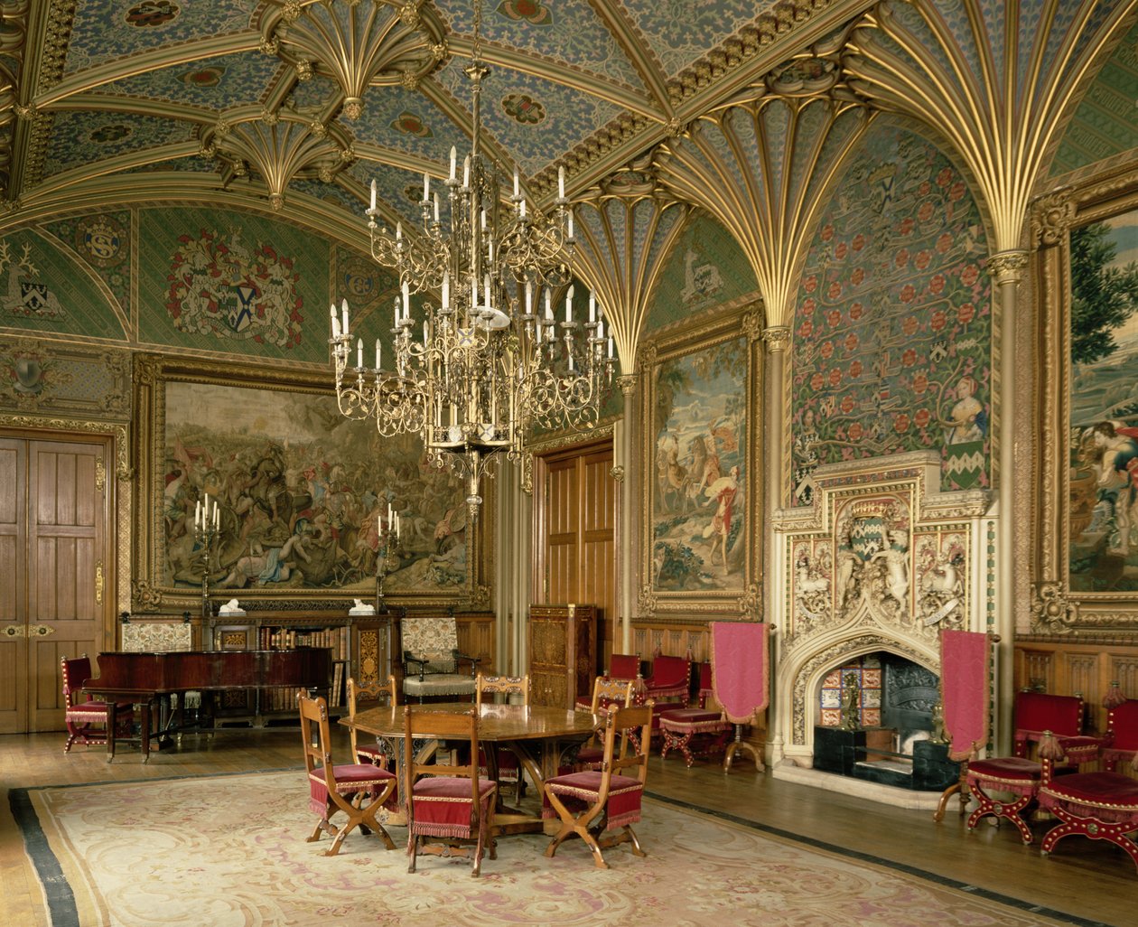 Eastnor Castle, Herefordshire: The Drawing Room, with Furniture Designed by Pugin, c.1840 by English School