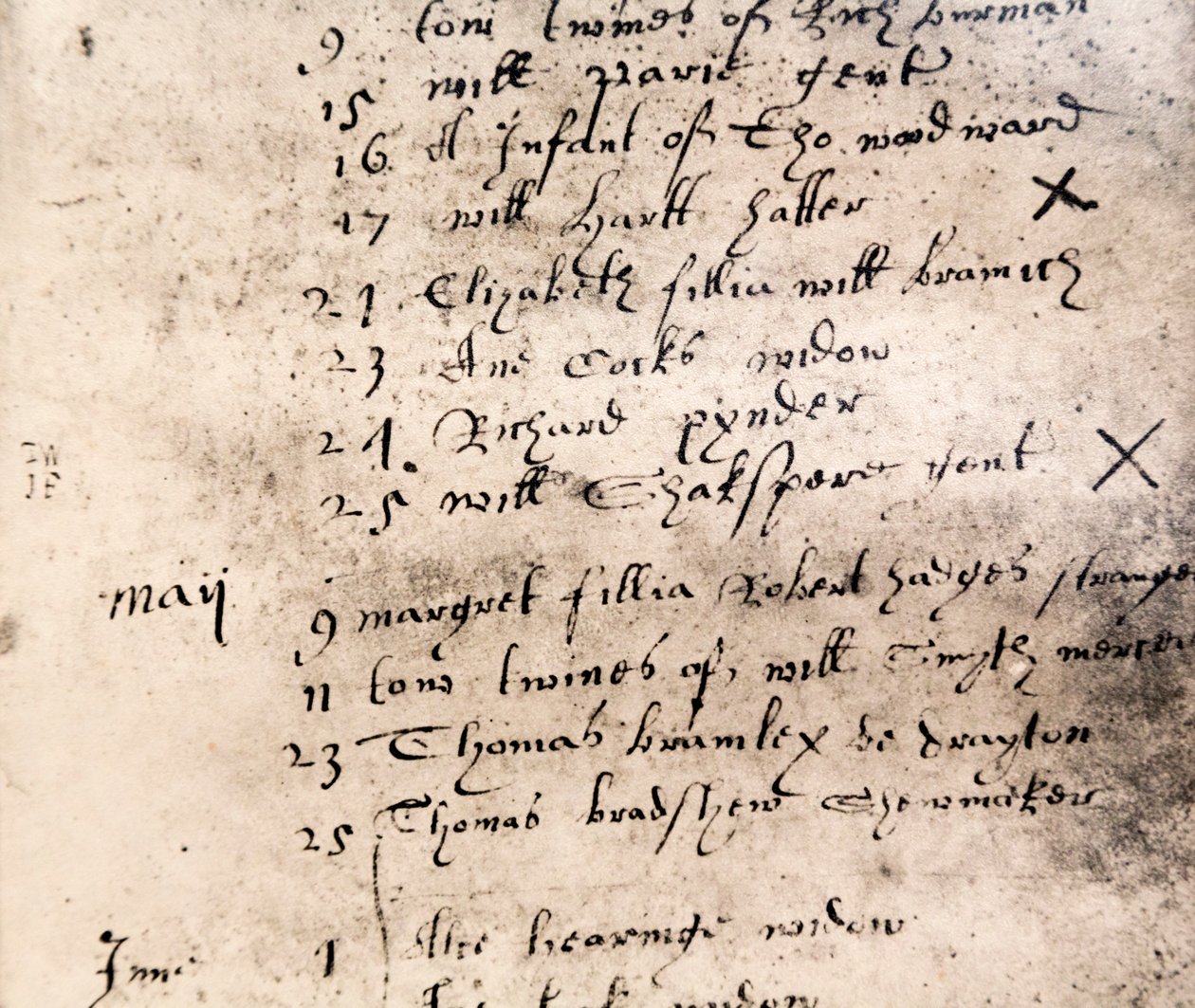 Facsimile Register Entry for Burial of William Shakespeare on April 25, 1616 by English School