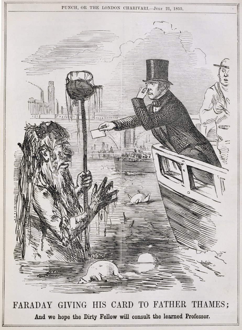 Faraday Giving his Card to Father Thames, from 