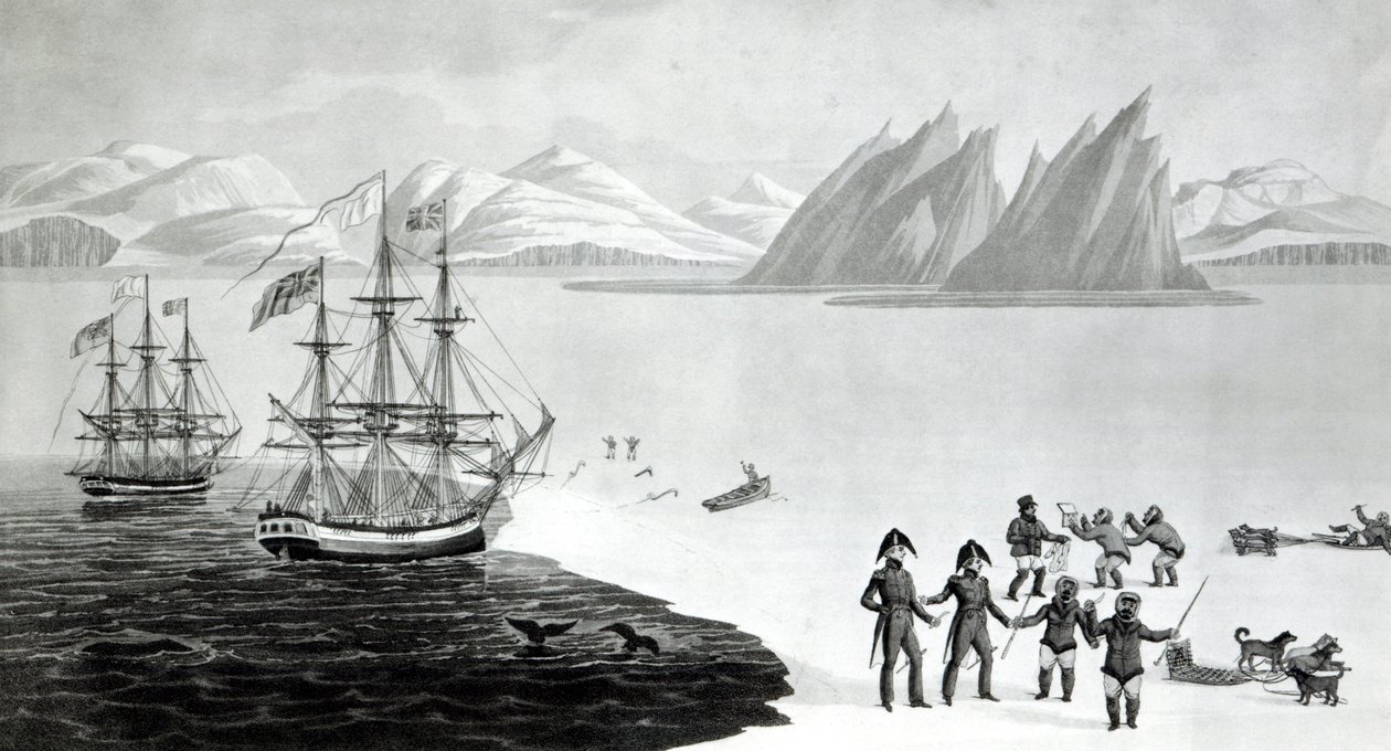 First Communication with the Natives of Prince Regents Bay, 1818 by English School
