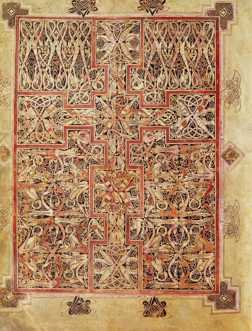 Carpet page, from the Lichfield Gospels, c.720 by English School