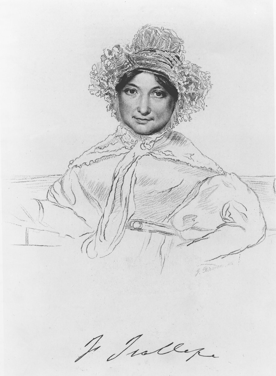 Frances Trollope (1780-1863) engraved by F. Brown by English School