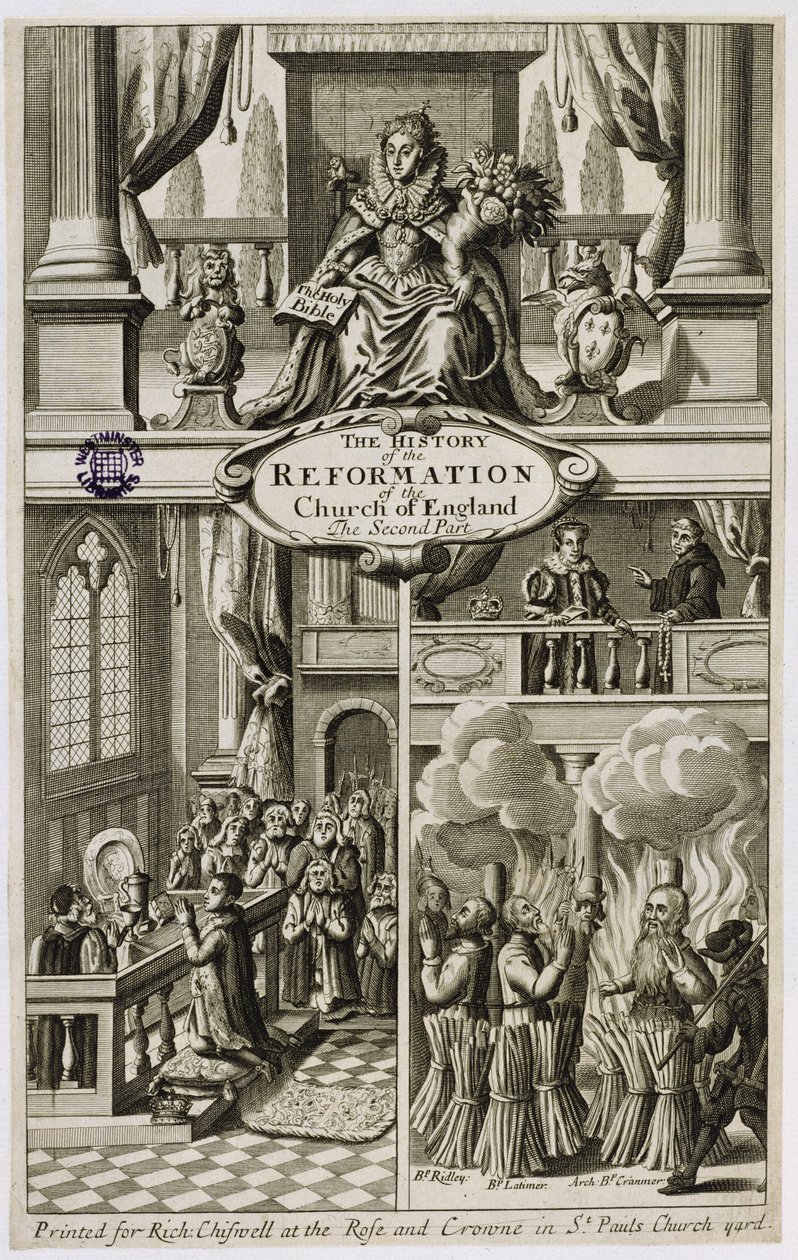 Frontispiece to The History of the Reformation of the Church of England: The Second Part by Gilbert Burnet, pub. by Richard Chiswell, 1681 by English School