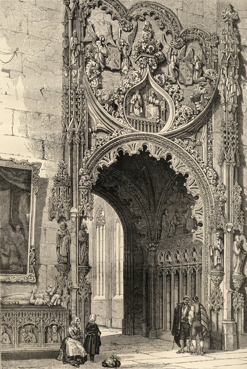 Gateway of the Cathedral, Segovia, illustration from 