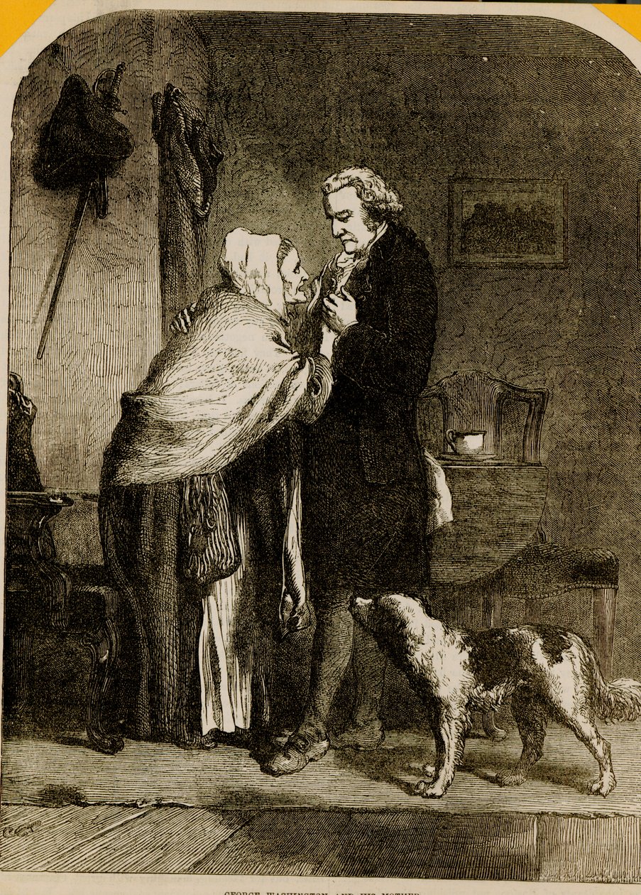 George Washington and his Mother by English School