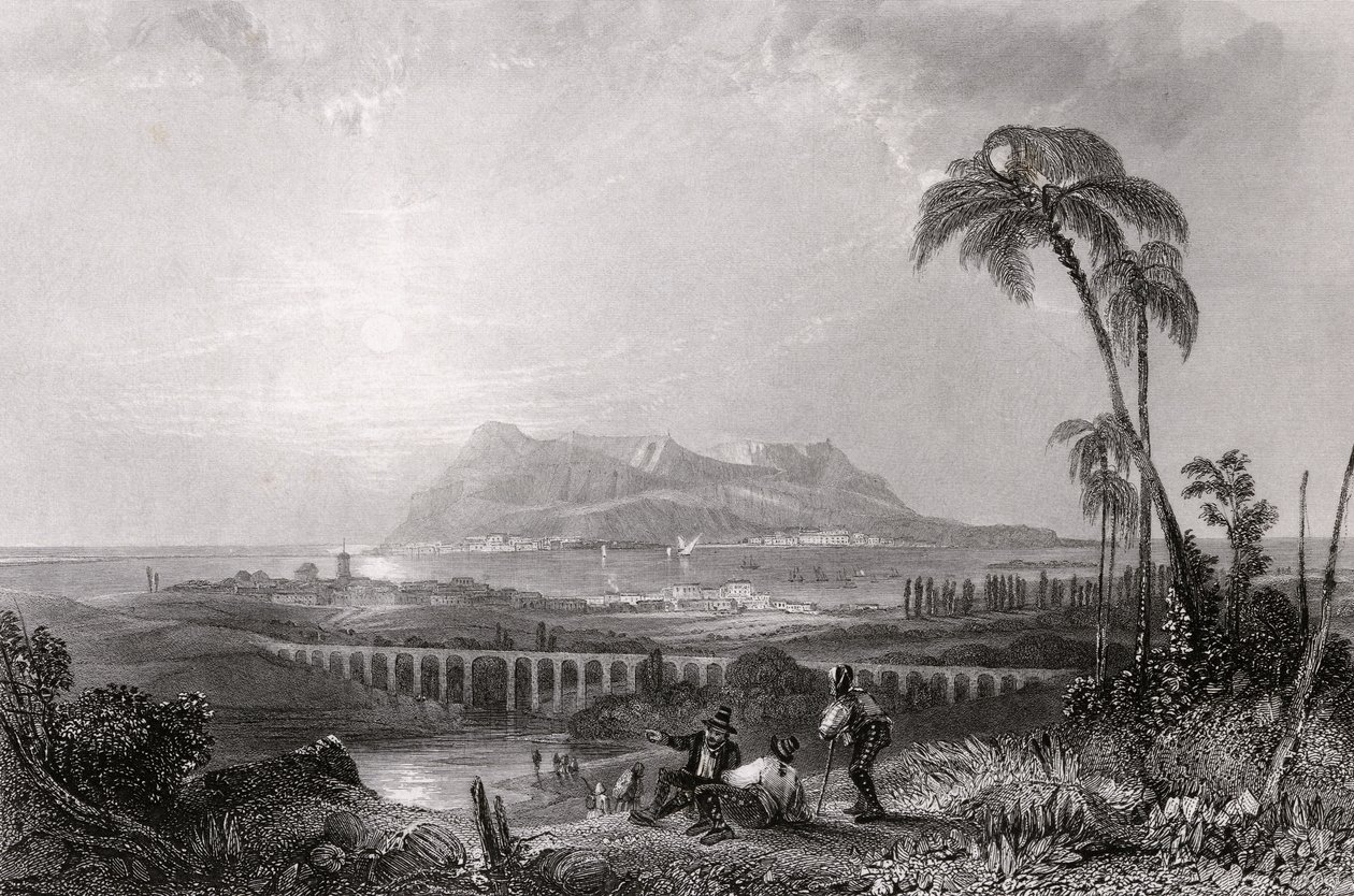 Gibraltar seen from the Algeciras by English School