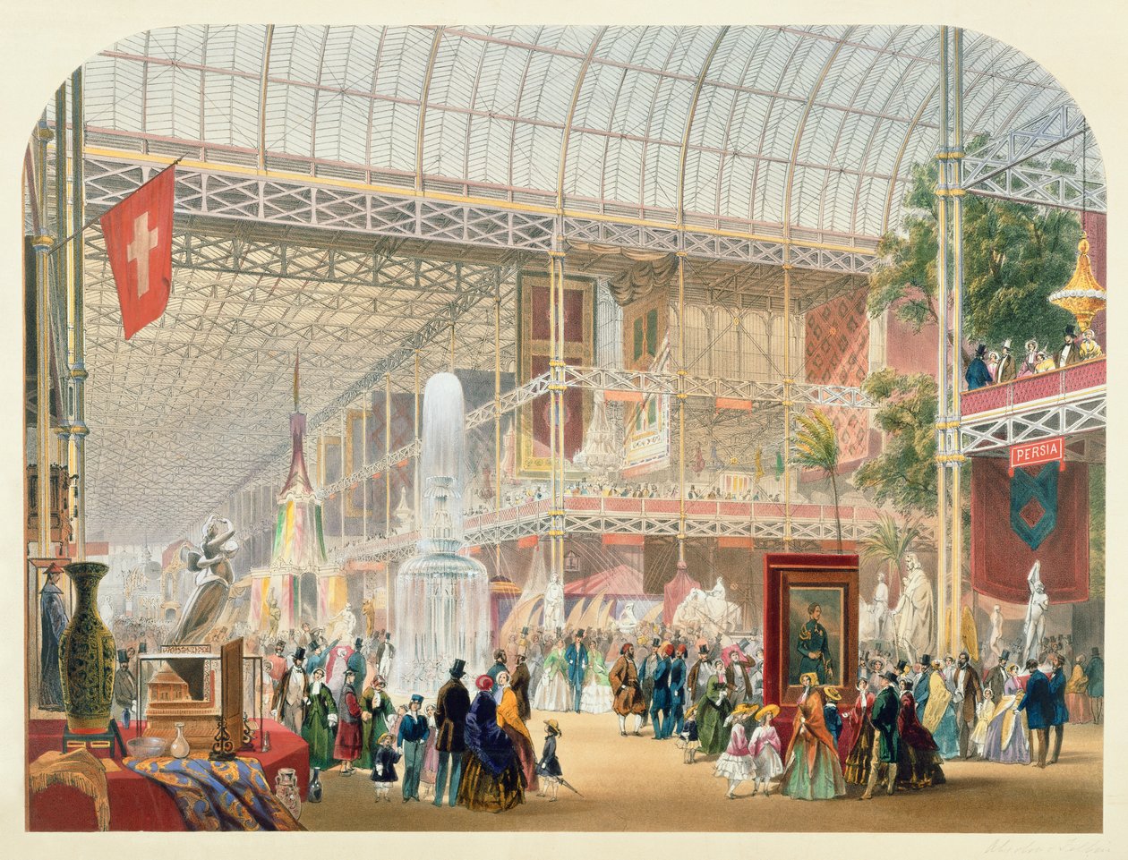 Great Exhibition, 1851: Central Transept of the Crystal Palace by English School