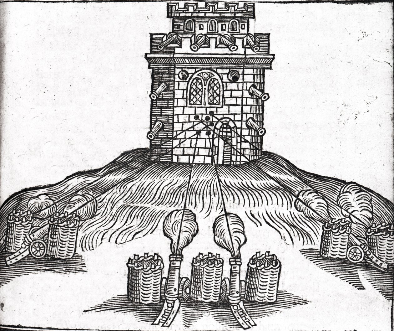 Illustration of siege warfare, from 