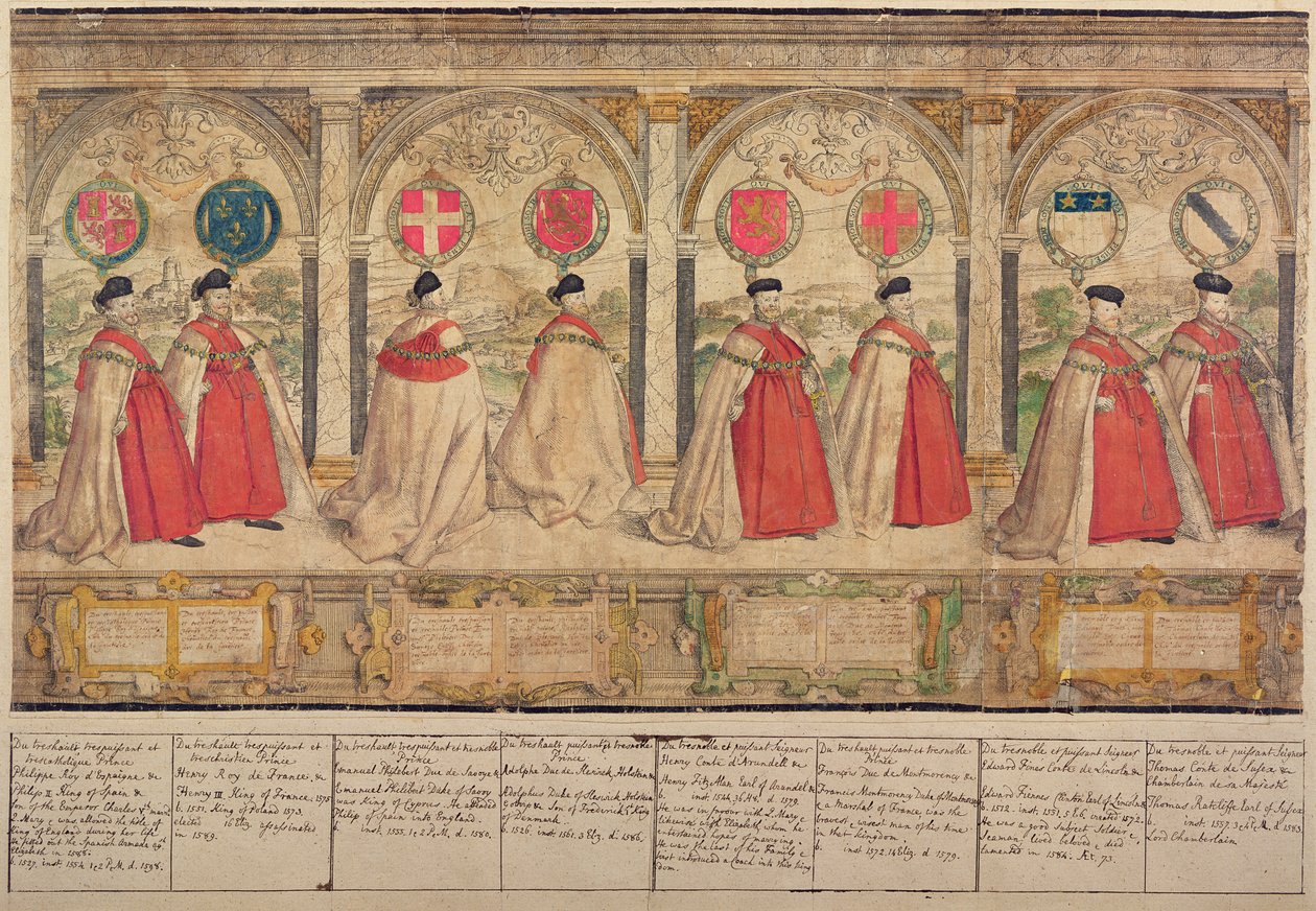 Imaginary Composite Procession of the Order of the Garter at Windsor, engraved by Marcus Gheeraerts the Elder by English School