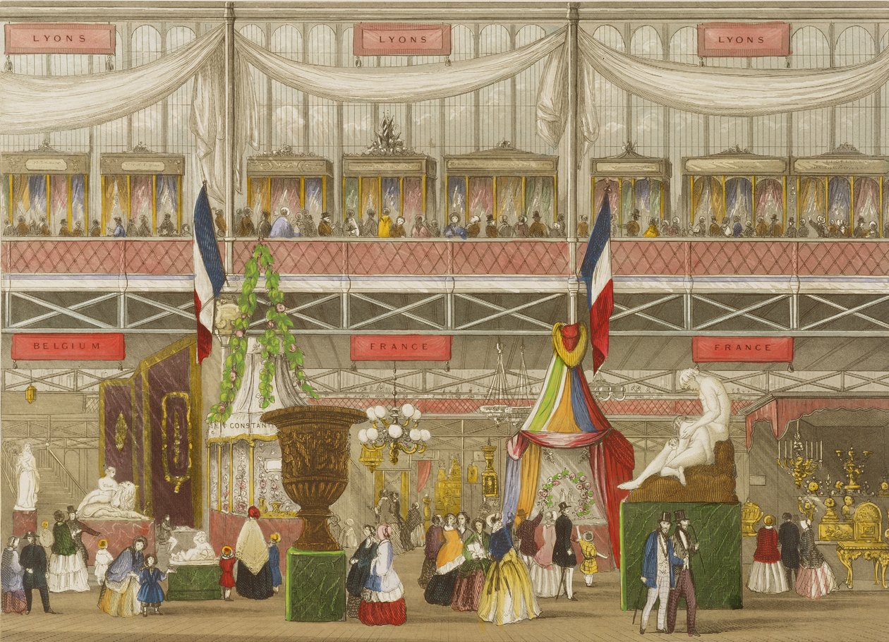 Interior of the Great Exhibition, French and Belgium Departments by English School