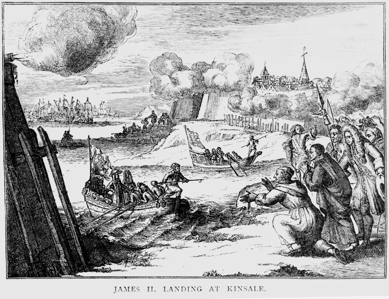 James II Landing at Kinsale, 12 March 1689 by English School