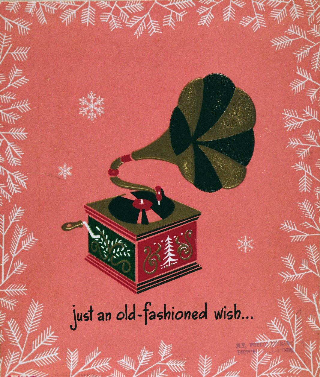 Just An Old Fashioned Wish, Christmas card by English School