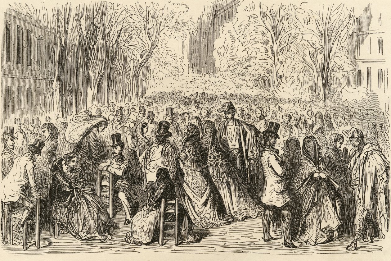 Las Ramblas, Barcelona, Illustration from 