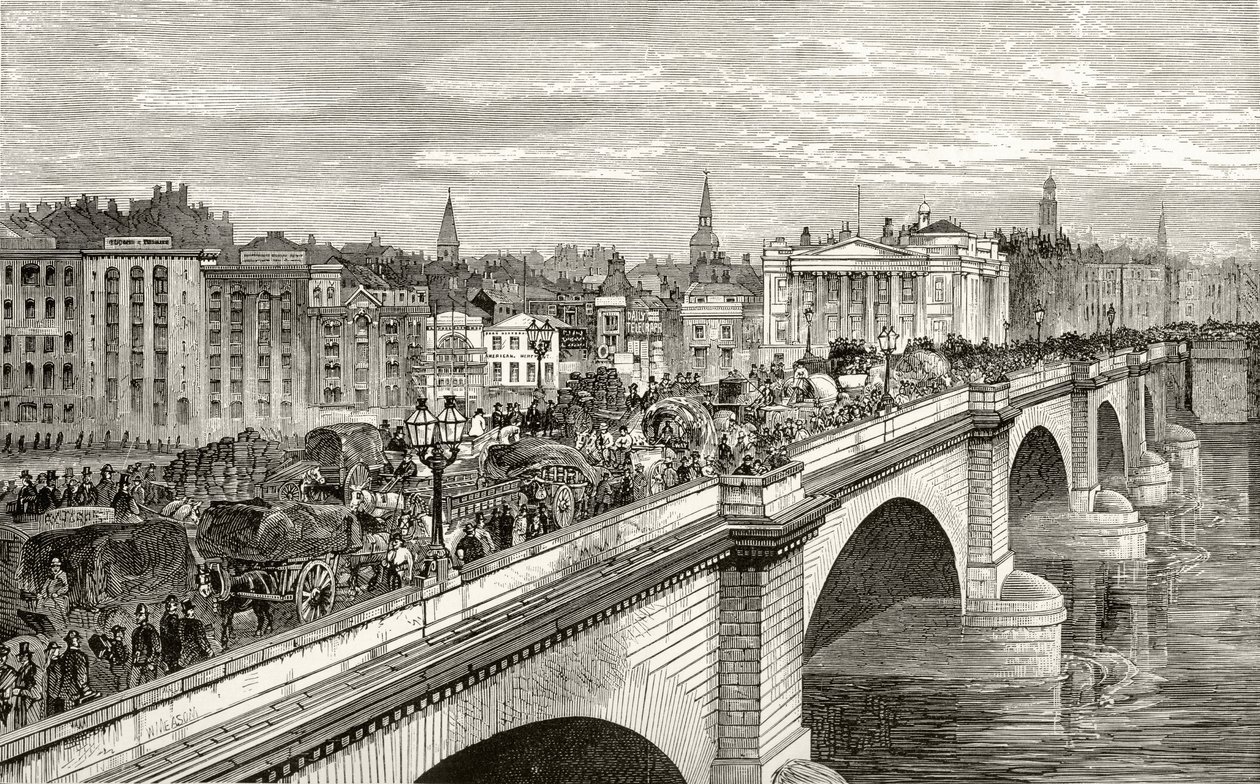 London Bridge in the nineteenth century by English School