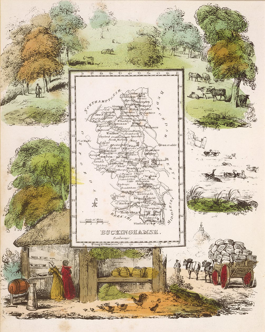 Map of Buckinghamshire by English School