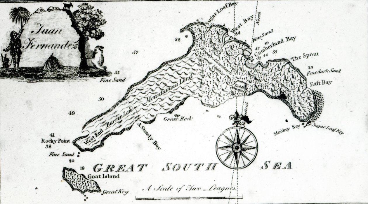 Map of South Pacific Island by English School