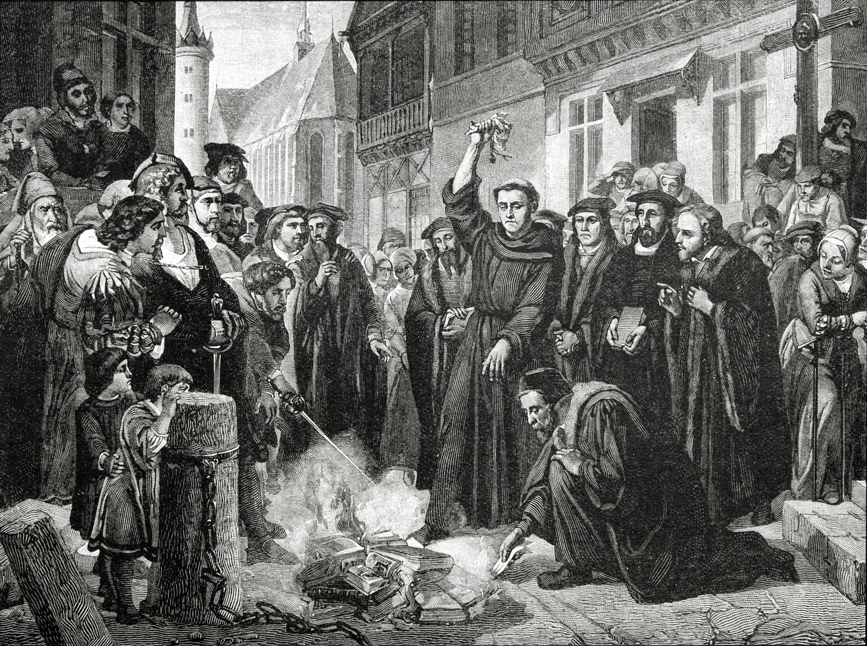 Martin Luther Publicly Burning the Pope