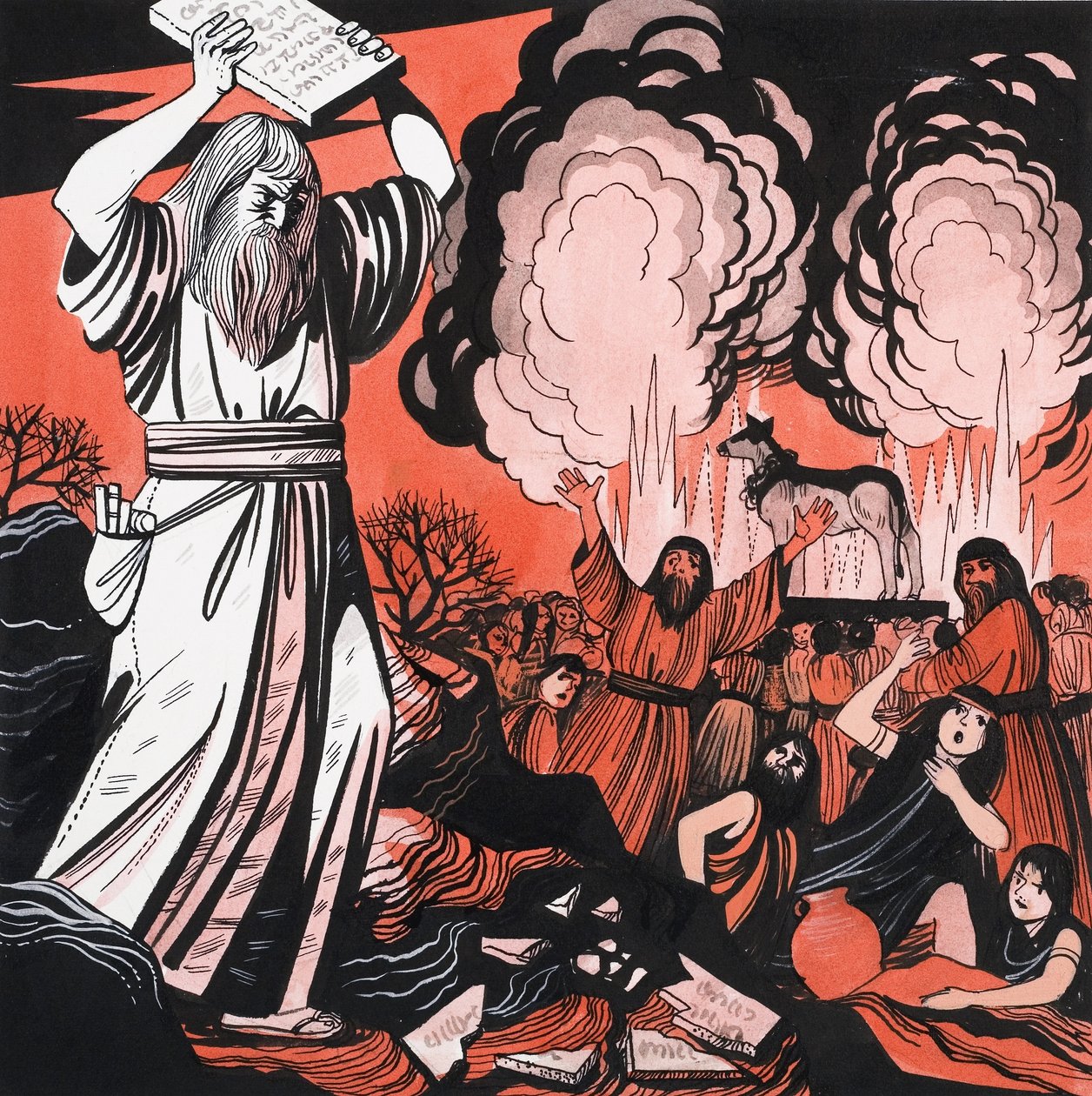 Moses Breaking Ten Commandments