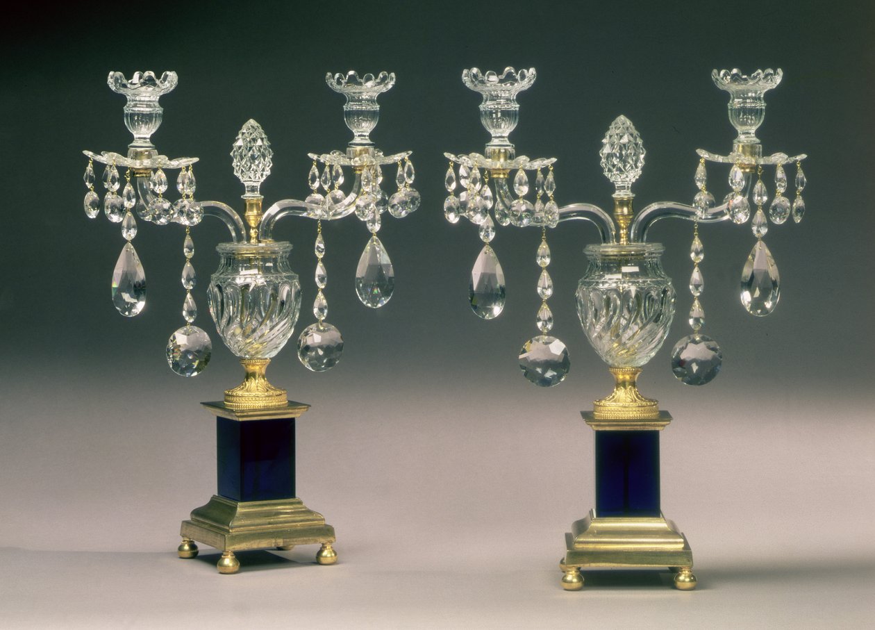Pair of George III ormolu-mounted candelabra, c.1780 by English School