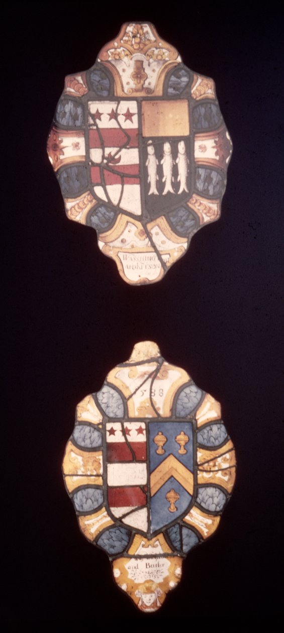 Panels with Washington and Kitson Arms and Washington and Butler Arms from Sulgrave Manor by English School