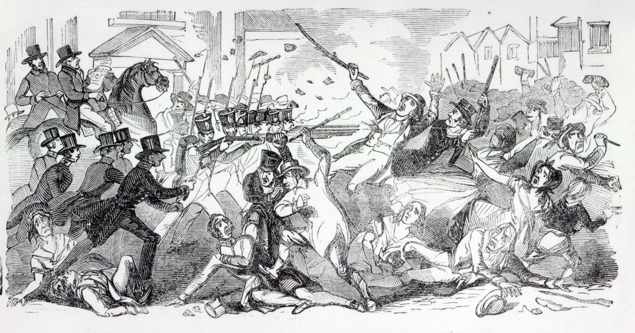 Plug Plot Riot in Preston, illustration from 