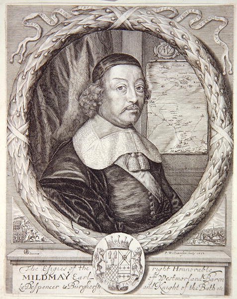 Portrait of Mildmay Fane, from the Atlas of the Counties of England and Wales by Christopher Saxton, engraved by P. Williamson by English School
