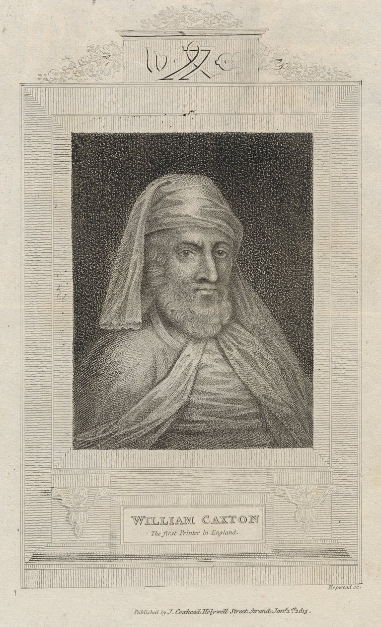 Portrait of William Caxton (c.1422-91) and His Printer