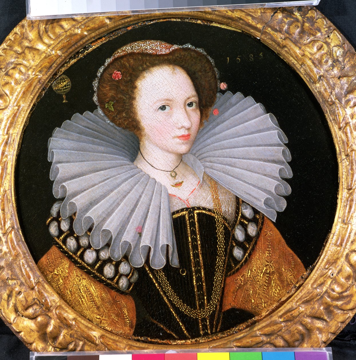 Portrait of a Lady with a Large Ruff, an Armillary Sphere in the Background by English School