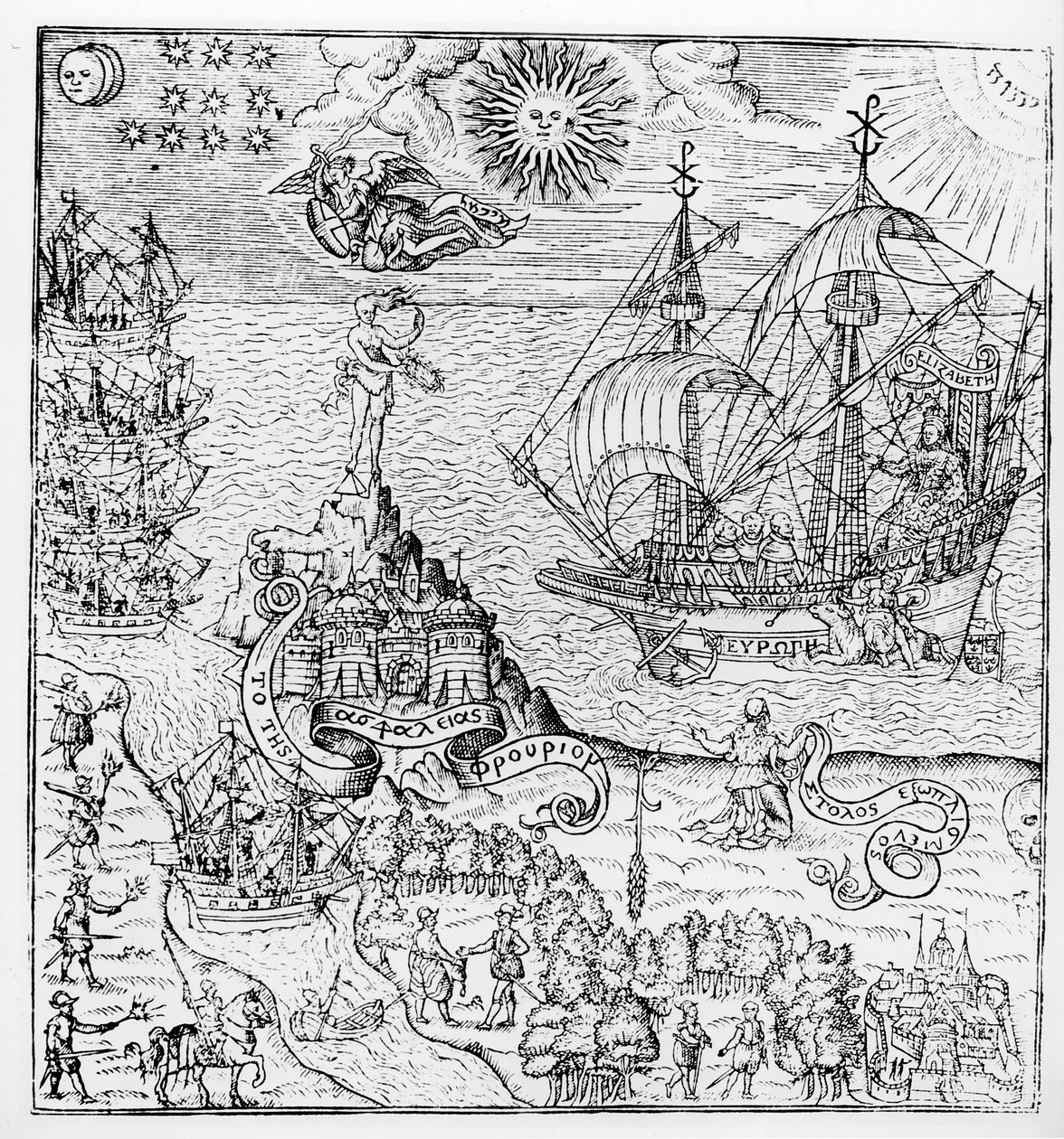 Queen Elizabeth I on Board a Ship by English School