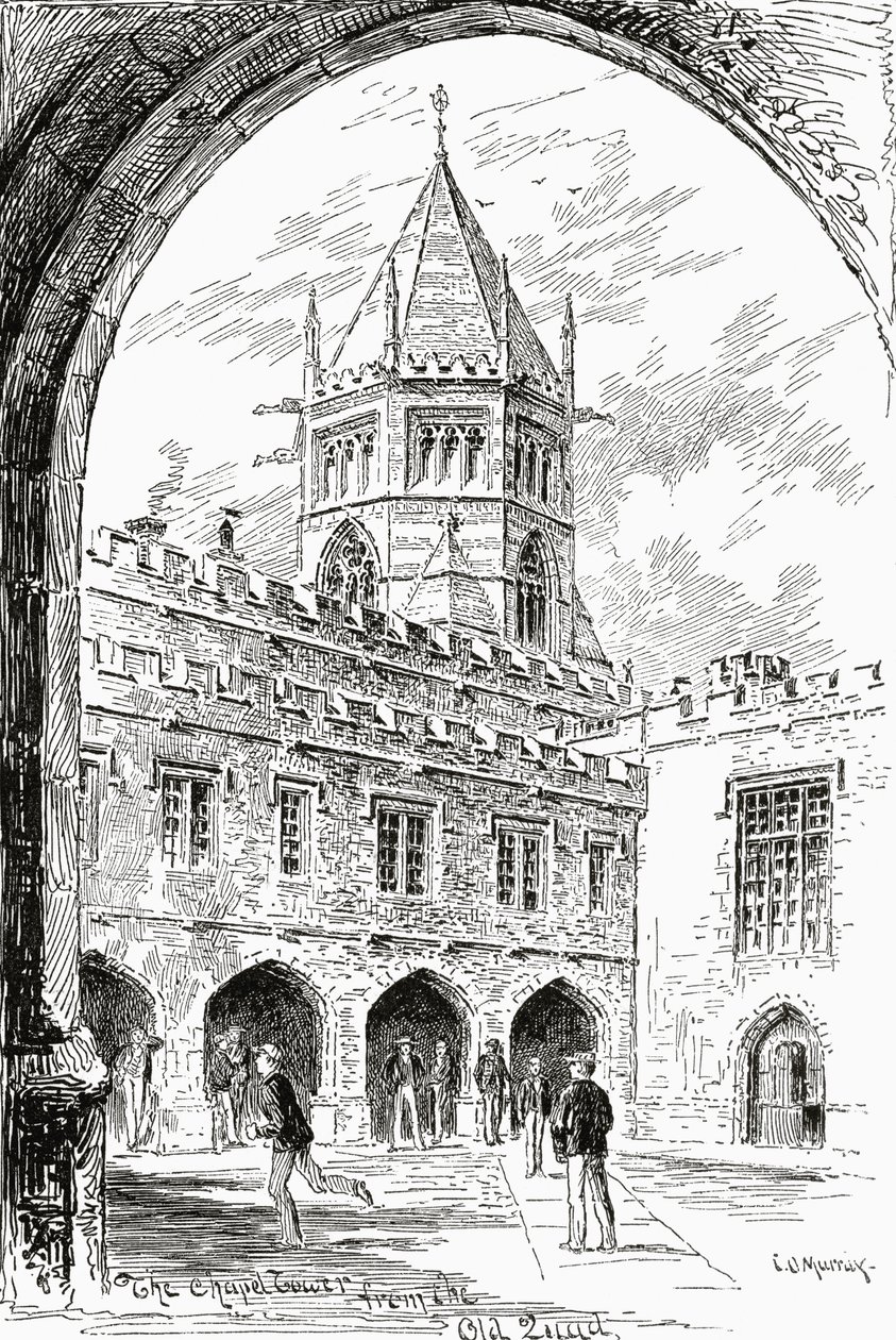 Rugby School, the Chapel Tower from the Old Quad by English School