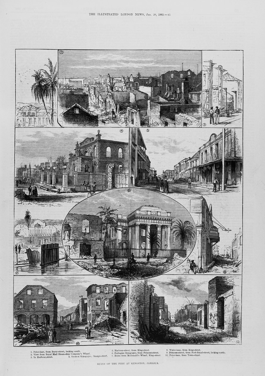 Ruins of the Fire at Kingston, Jamaica, from 