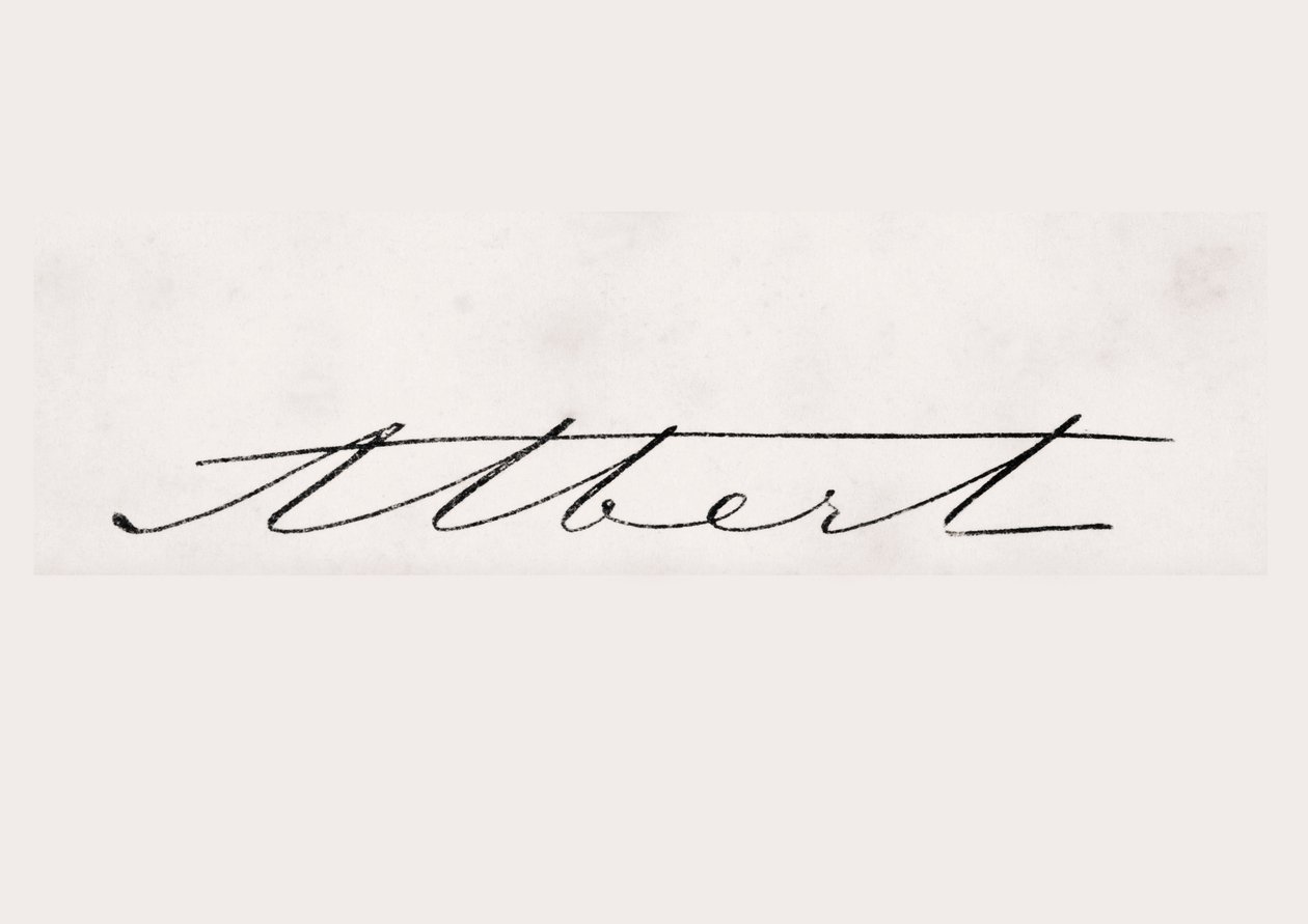 Signature of Albert, Prince Consort of Great Britain and Ireland, from 