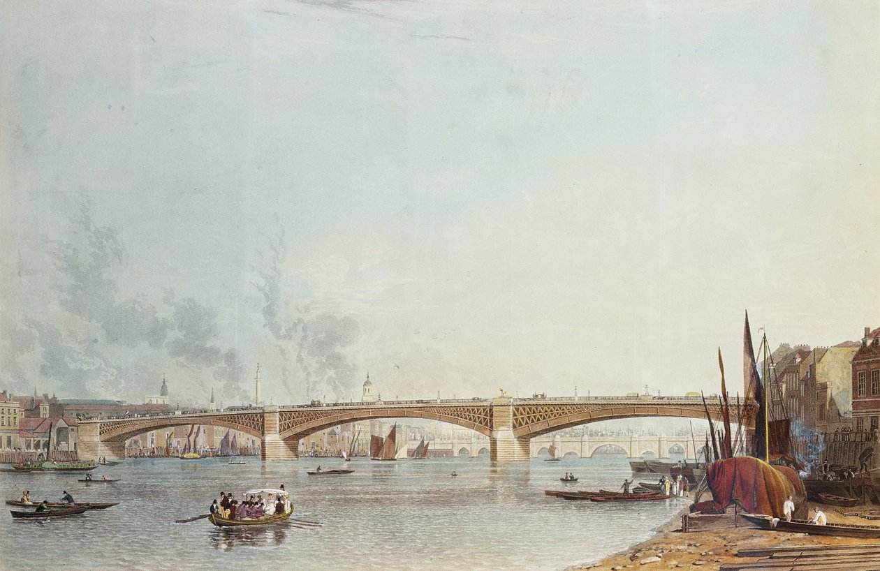 Southwark Bridge, West Front, from Bankside, Looking Towards London Bridge by English School