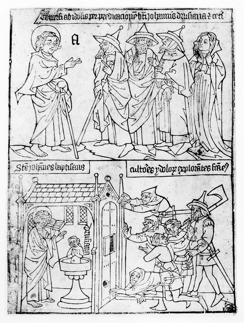 St. John the Evangelist Baptising Drusiana by English School