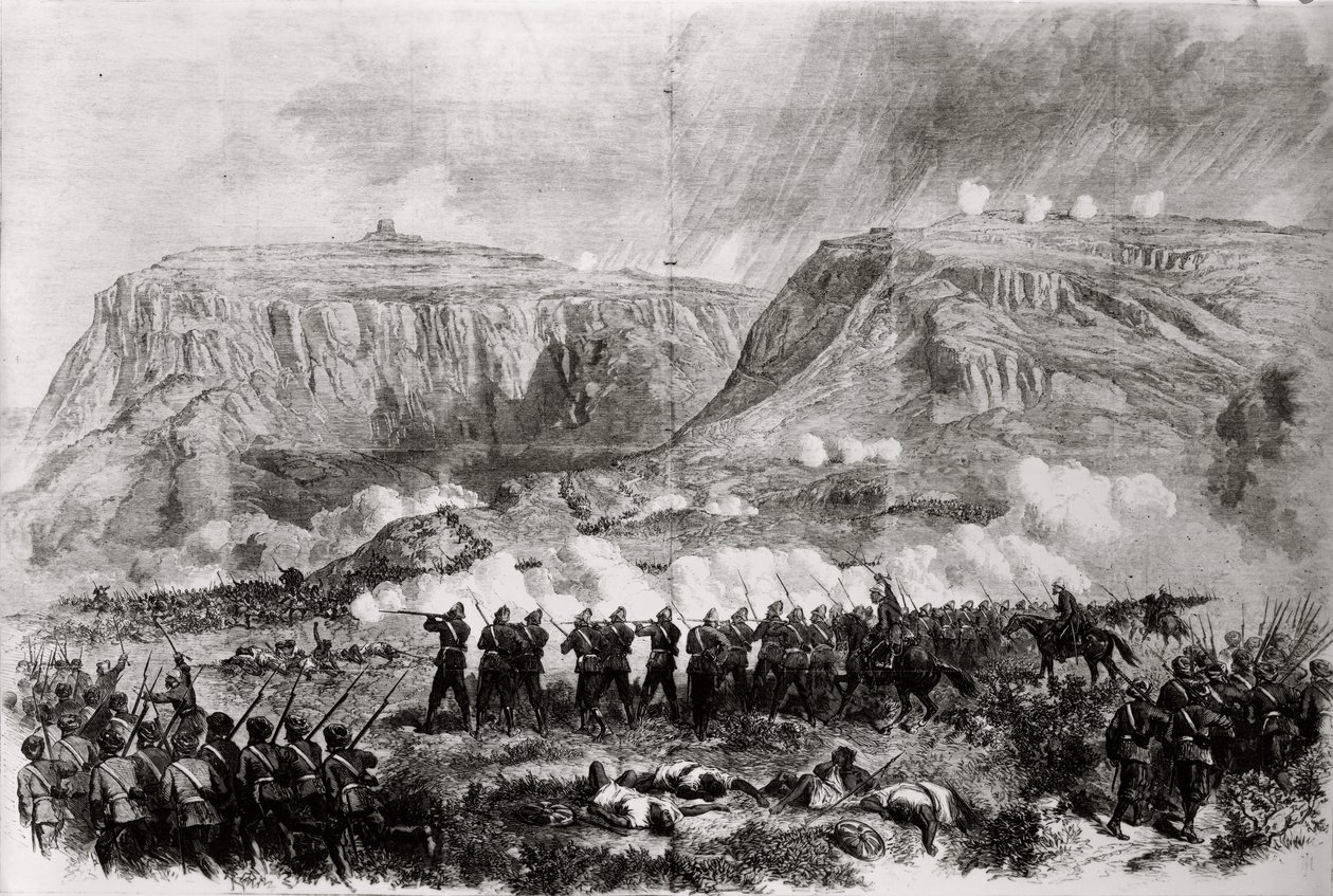 The Abyssinian Expedition: The Battle at Arogee, before Magdala, on Good Friday, April 10, published in 