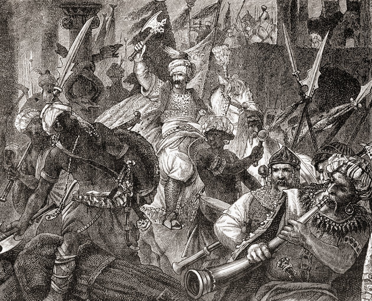 The Battle of Alcacer Quibir, 1578, from Ward and Locks Illustrated History of the World, pub. c.1882 by English School