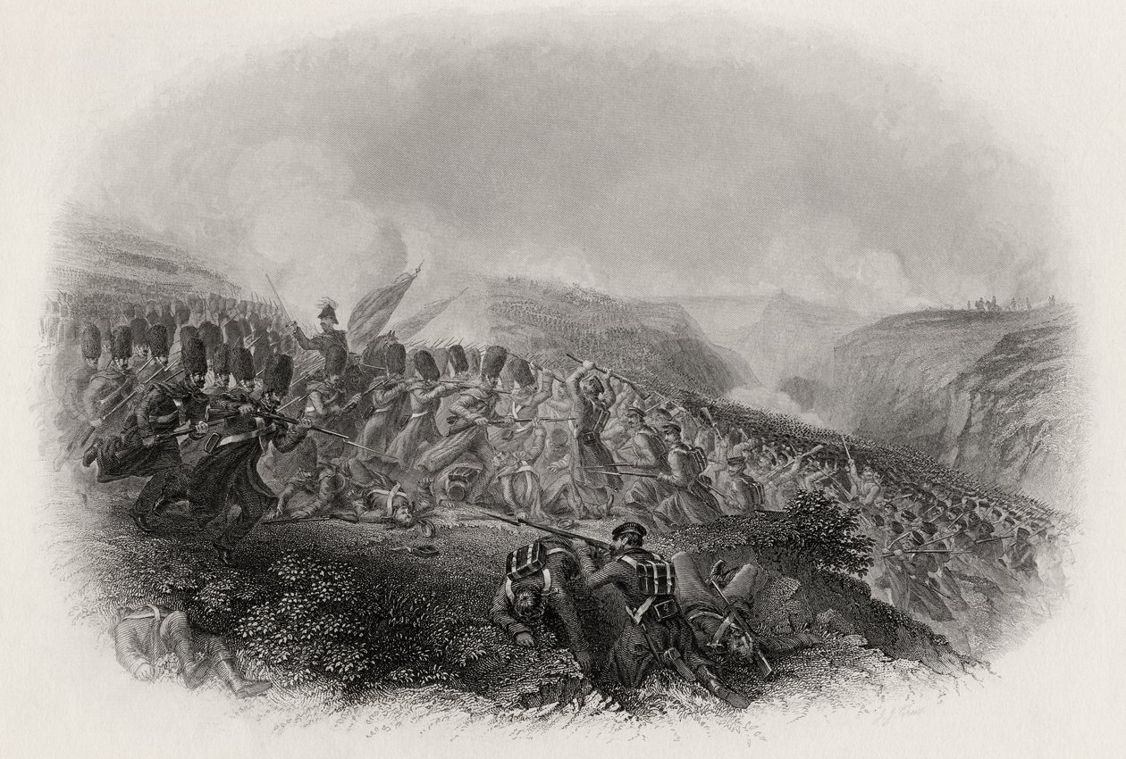 The Battle of Inkermann, Charge of the Guards, 1854 by English School